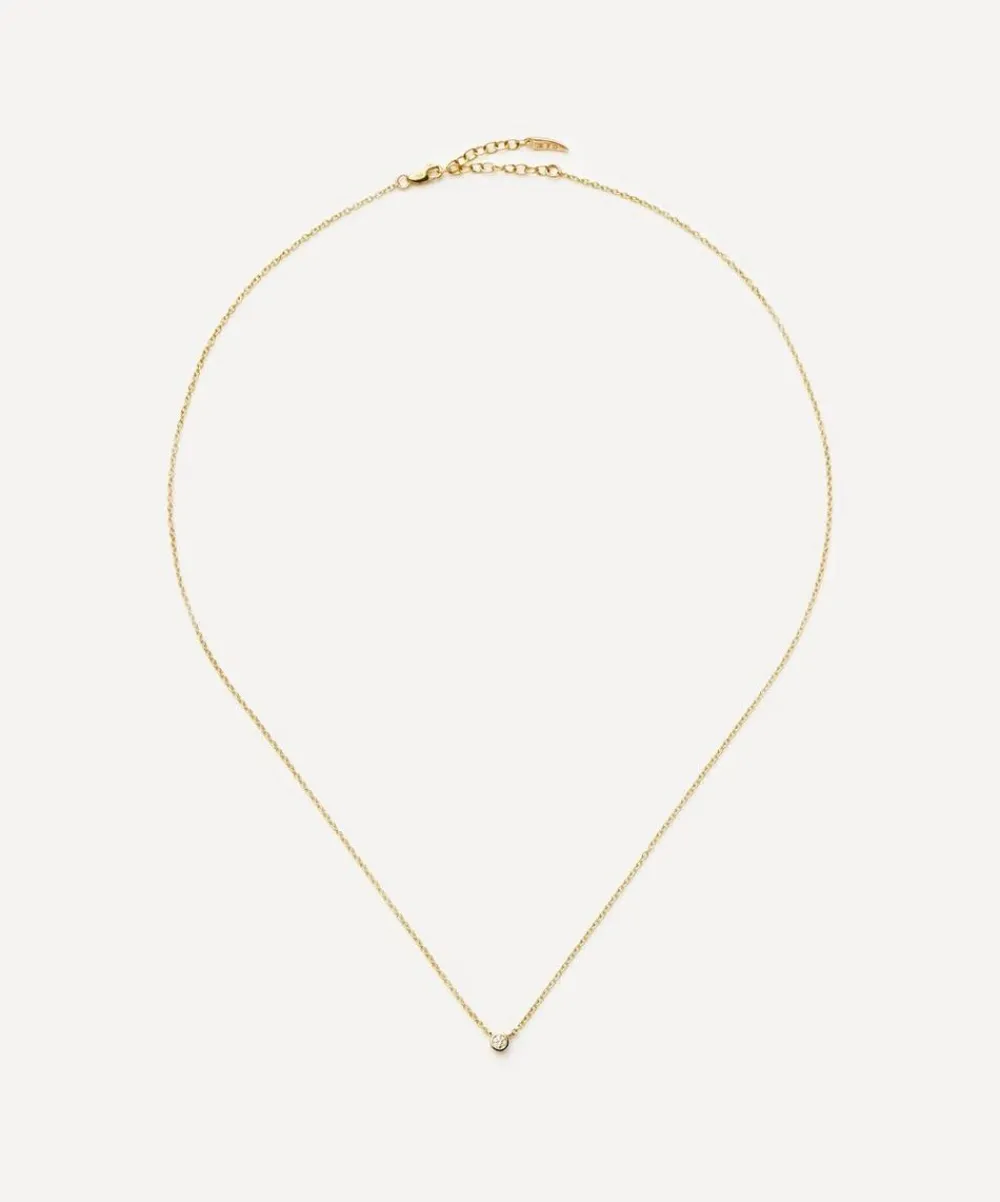 Missoma Necklaces|Necklaces^14ct Gold Fine Diamond Solitaire Pendant Necklace
