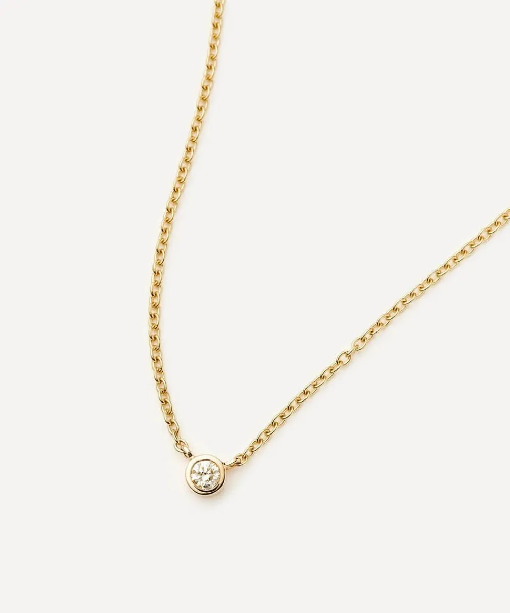 Missoma Necklaces|Necklaces^14ct Gold Fine Diamond Solitaire Pendant Necklace