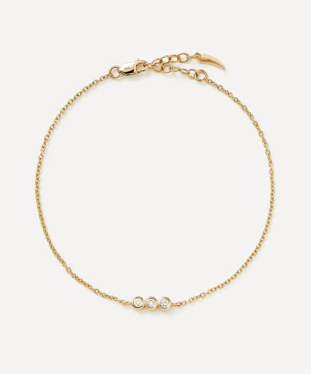 Missoma Bracelets^14ct Gold Fine Diamond Solitaire Trio Bracelet