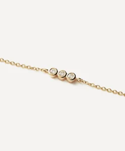 Missoma Bracelets^14ct Gold Fine Diamond Solitaire Trio Bracelet