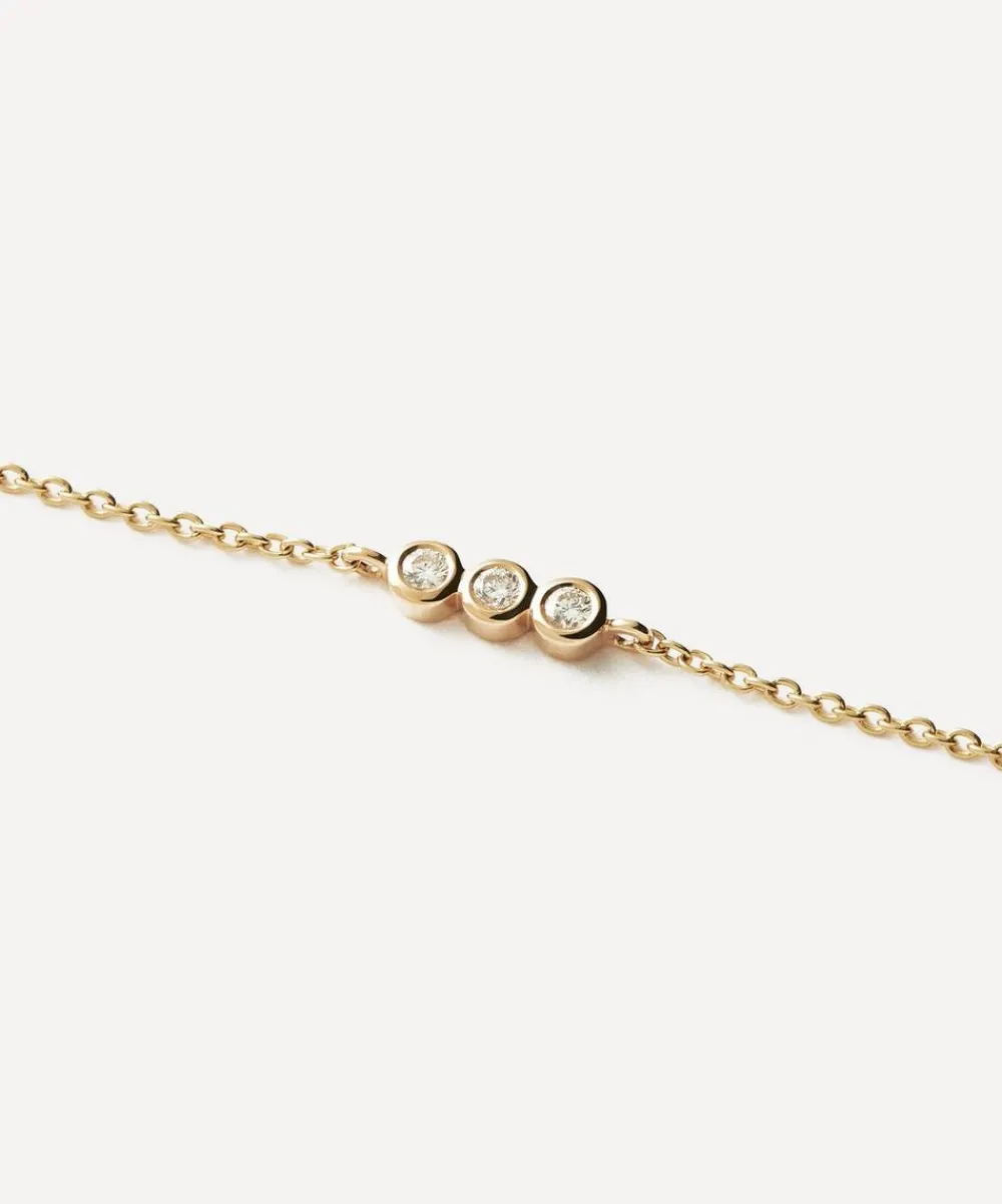 Missoma Bracelets^14ct Gold Fine Diamond Solitaire Trio Bracelet
