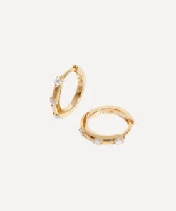 Missoma Earrings|Earrings^14ct Gold Fine Diamond Studded Huggie Hoop Earrings