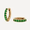 Missoma Earrings^14ct Gold Fine Emerald Huggie Hoop Earrings