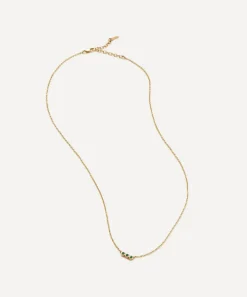 Missoma Necklaces^14ct Gold Fine Emerald Solitaire Trio Pendant Necklace