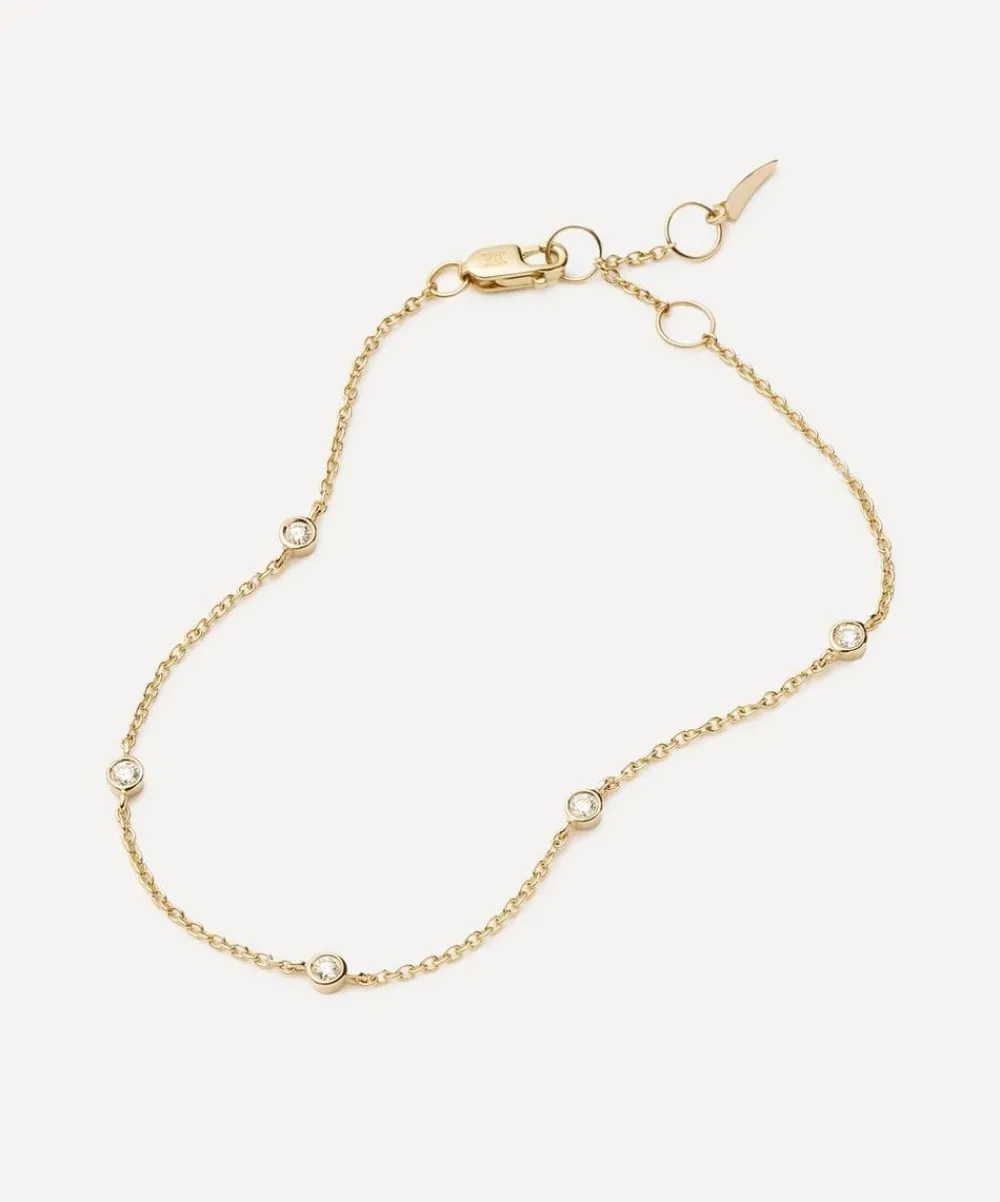 Missoma Bracelets^14ct Gold Fine Floating Diamond Station Bracelet