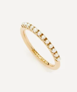 Missoma Rings|Rings^14ct Gold Fine Half Eternity Pearl Ring