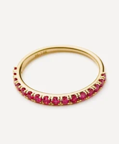 Missoma Rings|Rings^14ct Gold Fine Half Eternity Ruby Ring