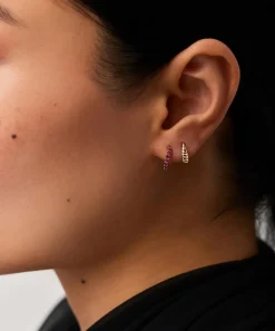 Missoma Earrings|Earrings^14ct Gold Fine Ruby Huggie Hoop Earrings