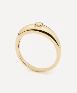 Missoma Rings|Rings^14ct Gold Fine Single Diamond Classic Dome Ring