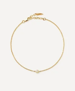 Missoma Bracelets|Bracelets^14ct Gold Fine Solitaire Diamond Bracelet