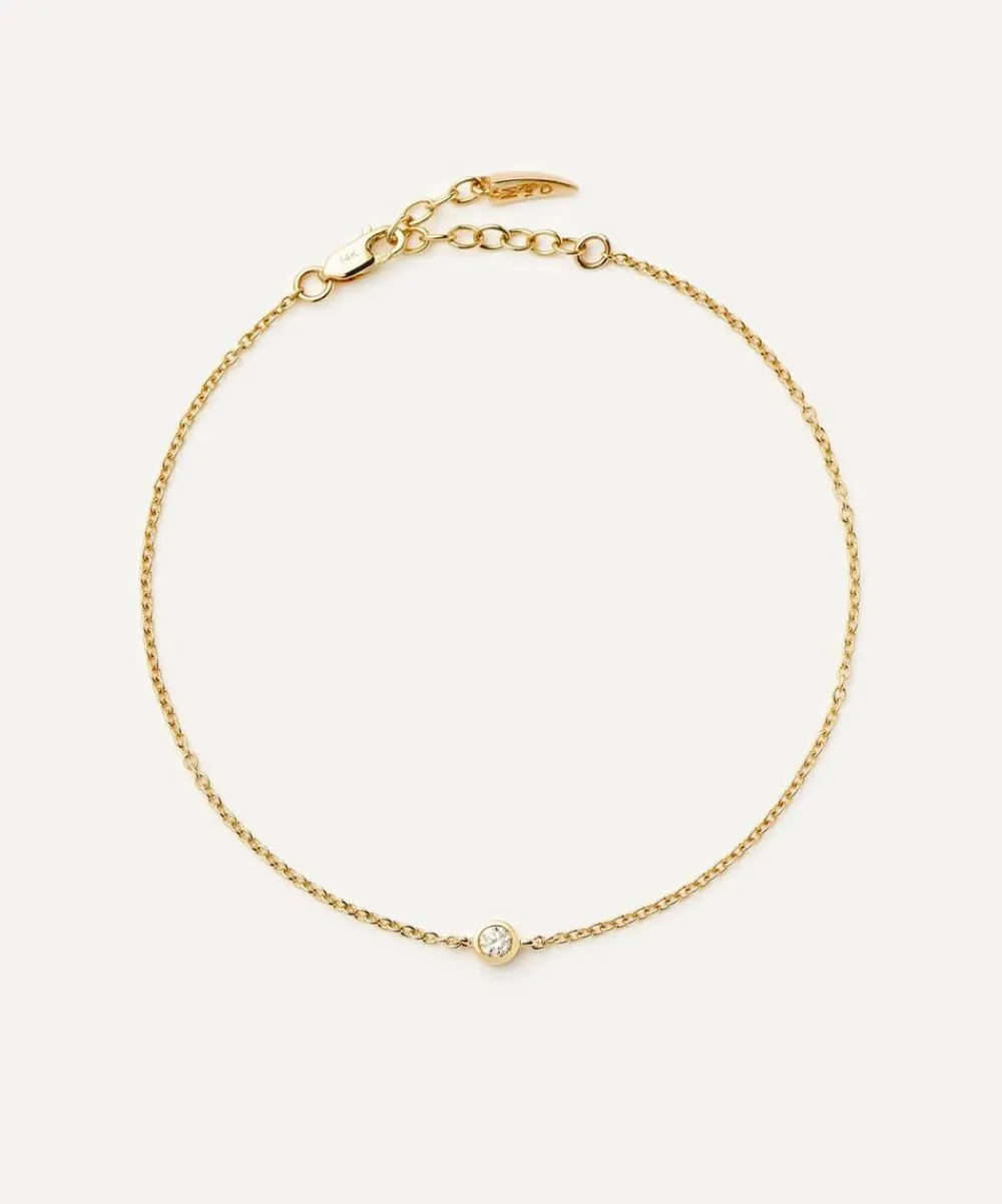 Missoma Bracelets|Bracelets^14ct Gold Fine Solitaire Diamond Bracelet