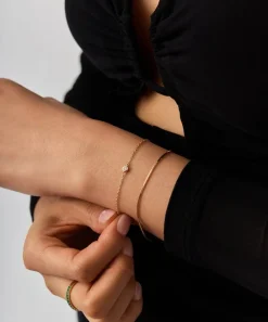 Missoma Bracelets|Bracelets^14ct Gold Fine Solitaire Diamond Bracelet
