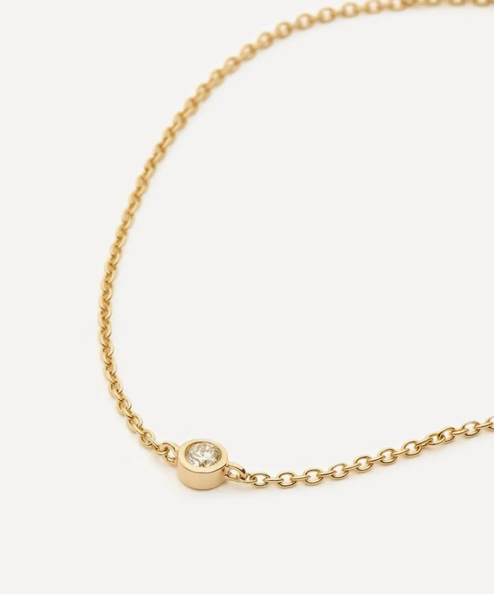 Missoma Bracelets|Bracelets^14ct Gold Fine Solitaire Diamond Bracelet