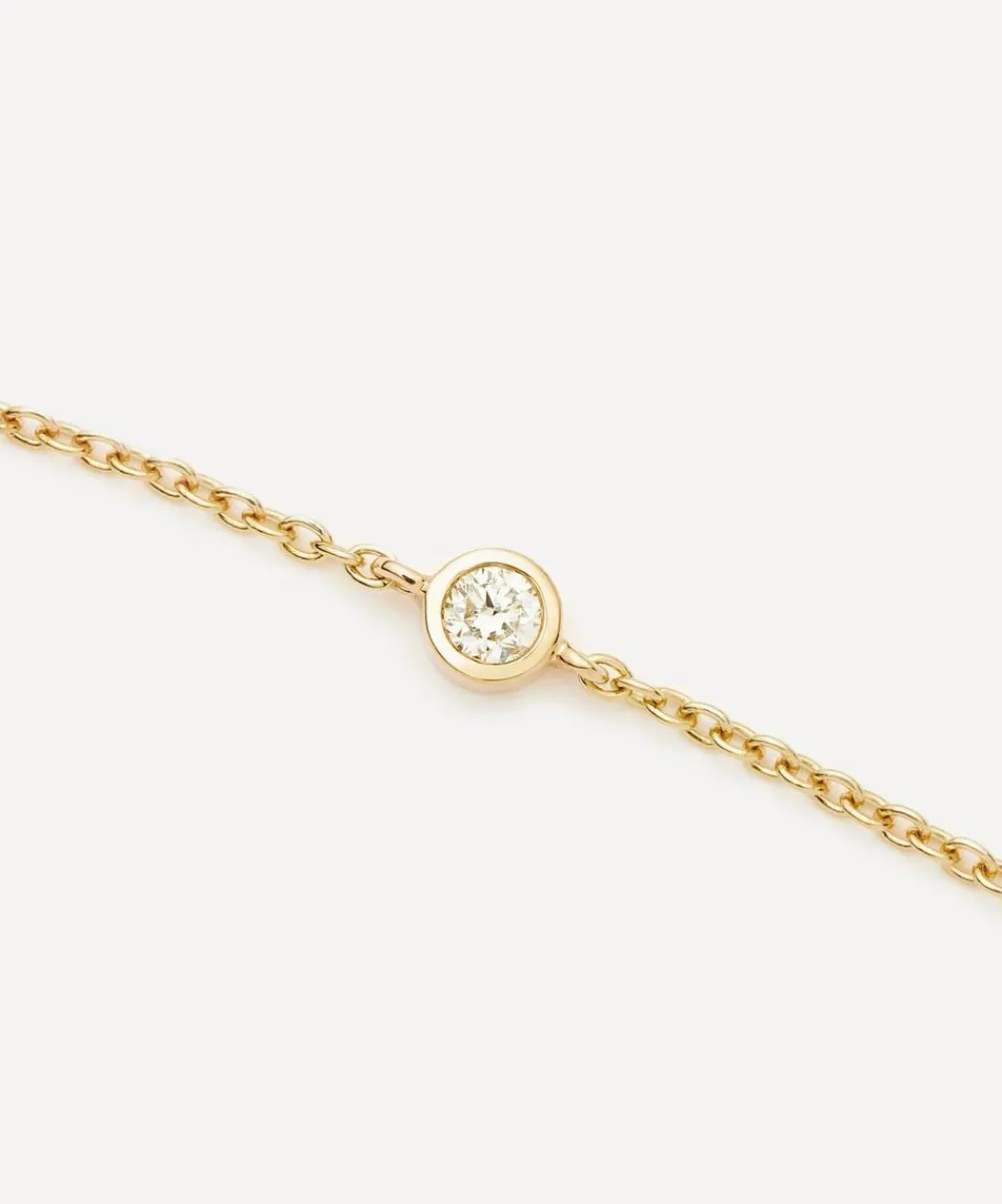 Missoma Bracelets|Bracelets^14ct Gold Fine Solitaire Diamond Bracelet