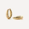 Missoma Earrings|Earrings^14ct Gold Fine Twisted Huggie Hoop Earrings