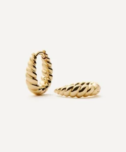 Missoma Earrings|Earrings^14ct Gold Fine Twisted Huggie Hoop Earrings