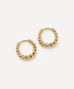 Missoma Earrings|Earrings^14ct Gold Fine Twisted Huggie Hoop Earrings