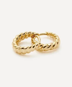Missoma Earrings|Earrings^14ct Gold Fine Twisted Huggie Hoop Earrings