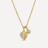 Dinny Hall Necklaces^9ct Gold Folded Heart Diamond Duo Pendant Necklace