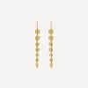 Dinny Hall Earrings^9ct Gold Folded Heart Diamond Column Drop Earrings