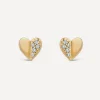Dinny Hall Earrings^9ct Gold Folded Heart Diamond Stud Earrings