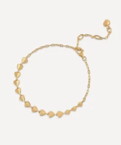 Dinny Hall Bracelets^9ct Gold Folded Heart Linked Bracelet