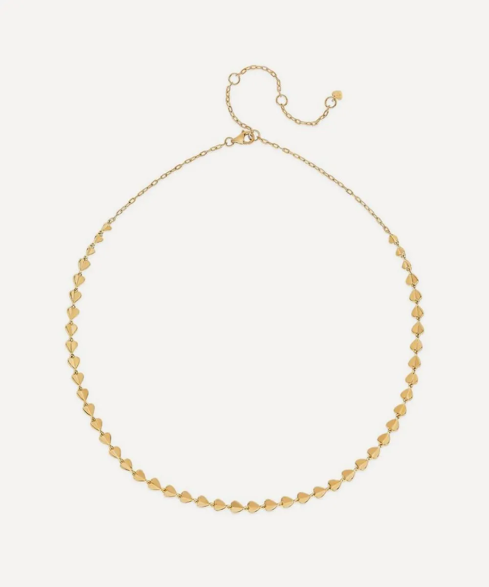 Dinny Hall Necklaces^9ct Gold Folded Heart Linked Necklace