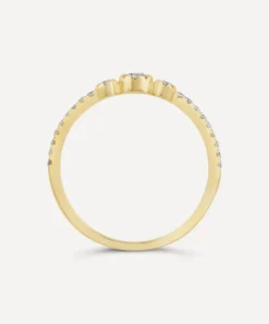 Dinny Hall Rings^9ct Gold Forget Me Not Diamond Trio Ring