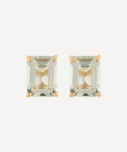 Mateo Earrings|Earrings^14ct Gold Green Amethyst Stud Earrings