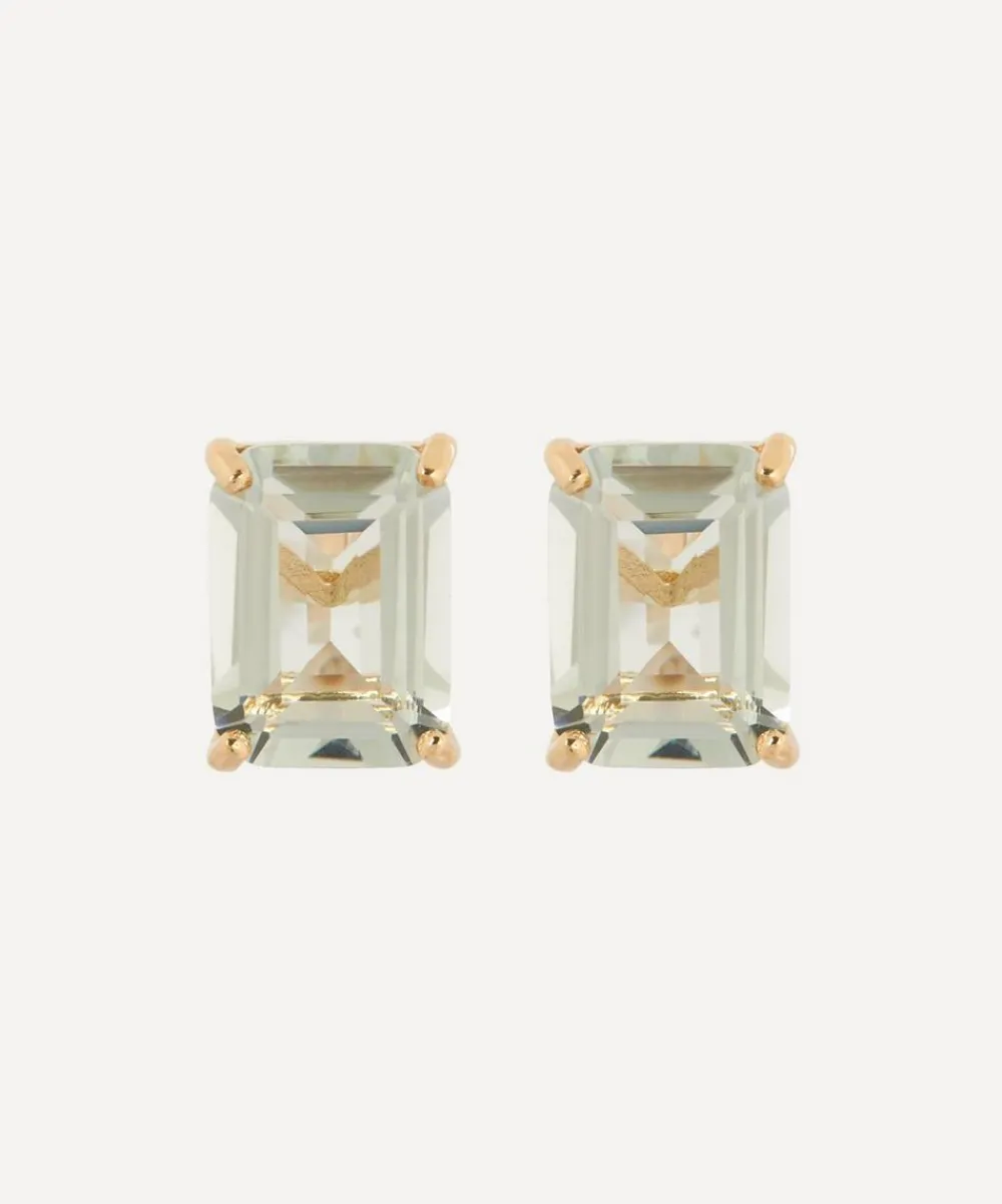 Mateo Earrings|Earrings^14ct Gold Green Amethyst Stud Earrings