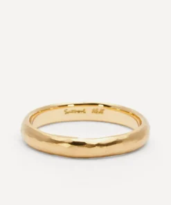 Satomi Kawakita Rings|Rings^18ct Gold Half-Round Hammered Band Ring