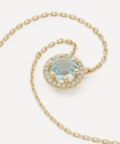 Suzanne Kalan Necklaces|Necklaces^14ct Gold Halo Blue Topaz Hex Pendant Necklace