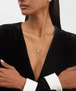 Suzanne Kalan Necklaces|Necklaces^14ct Gold Halo Blue Topaz Hex Pendant Necklace