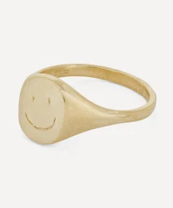 Seb Brown Rings|Rings^9ct Gold Happy Face Signet Ring