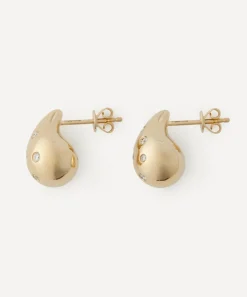 Roxanne First Earrings^14ct Gold Happy Tears Diamond Stud Earrings