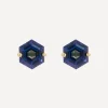 Suzanne Kalan Earrings|Earrings^14ct Gold Hexagon Cut English Blue Topaz Stud Earrings