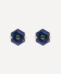 Suzanne Kalan Earrings|Earrings^14ct Gold Hexagon Cut English Blue Topaz Stud Earrings