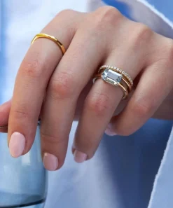 Dinny Hall Rings^18ct Gold Hollie Fine Aquamarine Ring