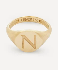 Liberty Rings|Rings^9ct Gold Initial Signet Ring - N