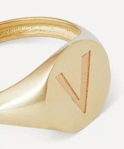 Liberty Rings|Rings^9ct Gold Initial Signet Ring - V
