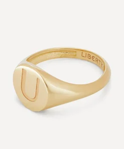 Liberty Rings|Rings^9ct Gold Initial Signet Ring - U