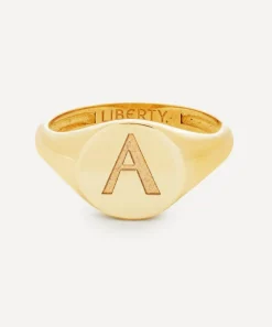 Liberty Rings|Rings^9ct Gold Initial Signet Ring - A
