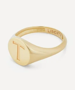 Liberty Rings|Rings^9ct Gold Initial Signet Ring - T