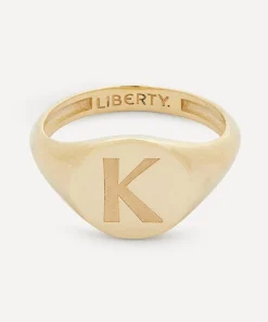 Liberty Rings|Rings^9ct Gold Initial Signet Ring - K