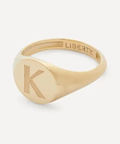 Liberty Rings|Rings^9ct Gold Initial Signet Ring - K