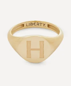 Liberty Rings|Rings^9ct Gold Initial Signet Ring - H