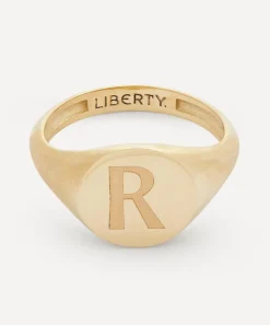 Liberty Rings|Rings^9ct Gold Initial Signet Ring - R
