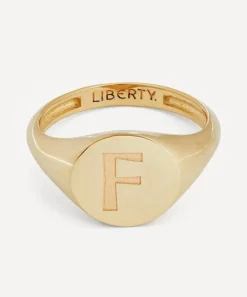 Liberty Rings|Rings^9ct Gold Initial Signet Ring - F