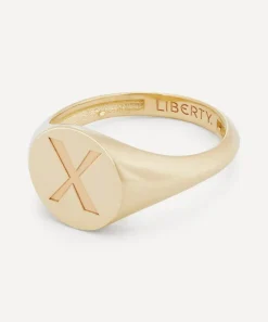 Liberty Rings|Rings^9ct Gold Initial Signet Ring - X