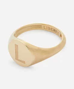 Liberty Rings|Rings^9ct Gold Initial Signet Ring - L